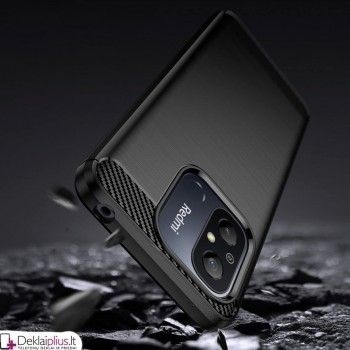 Carbon guminis dėklas - juodas (Xiaomi Redmi 12C/11A/Poco C55) Carbon guminis dėklas - juodas (Xiaomi Redmi 12C/11A/Poco C55)